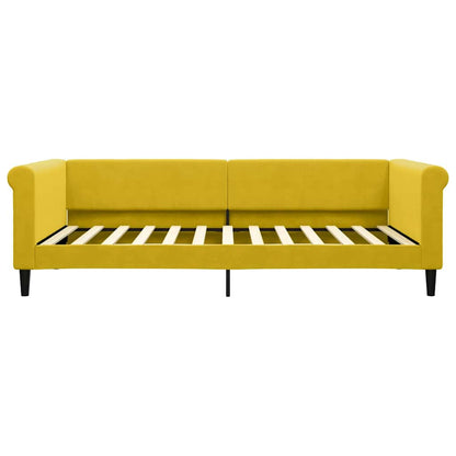 Divano Letto con Letto Estraibile Giallo 100x200 cm in Velluto
