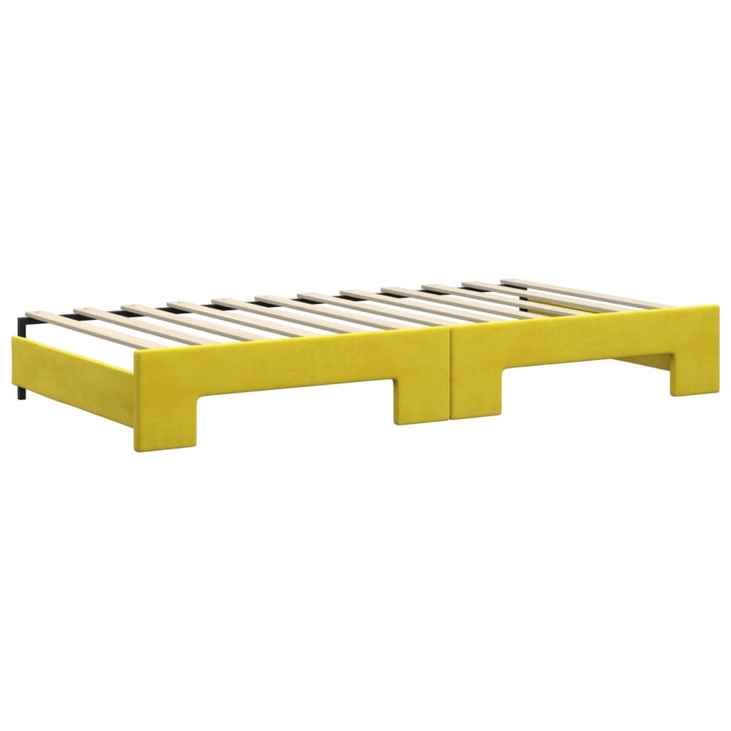 Divano Letto con Letto Estraibile Giallo 100x200 cm in Velluto - homemem39