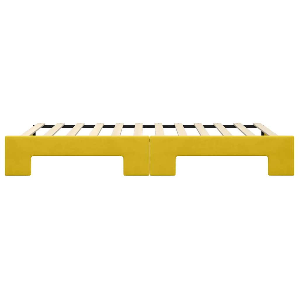 Divano Letto con Letto Estraibile Giallo 100x200 cm in Velluto