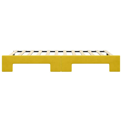 Divano Letto con Letto Estraibile Giallo 100x200 cm in Velluto