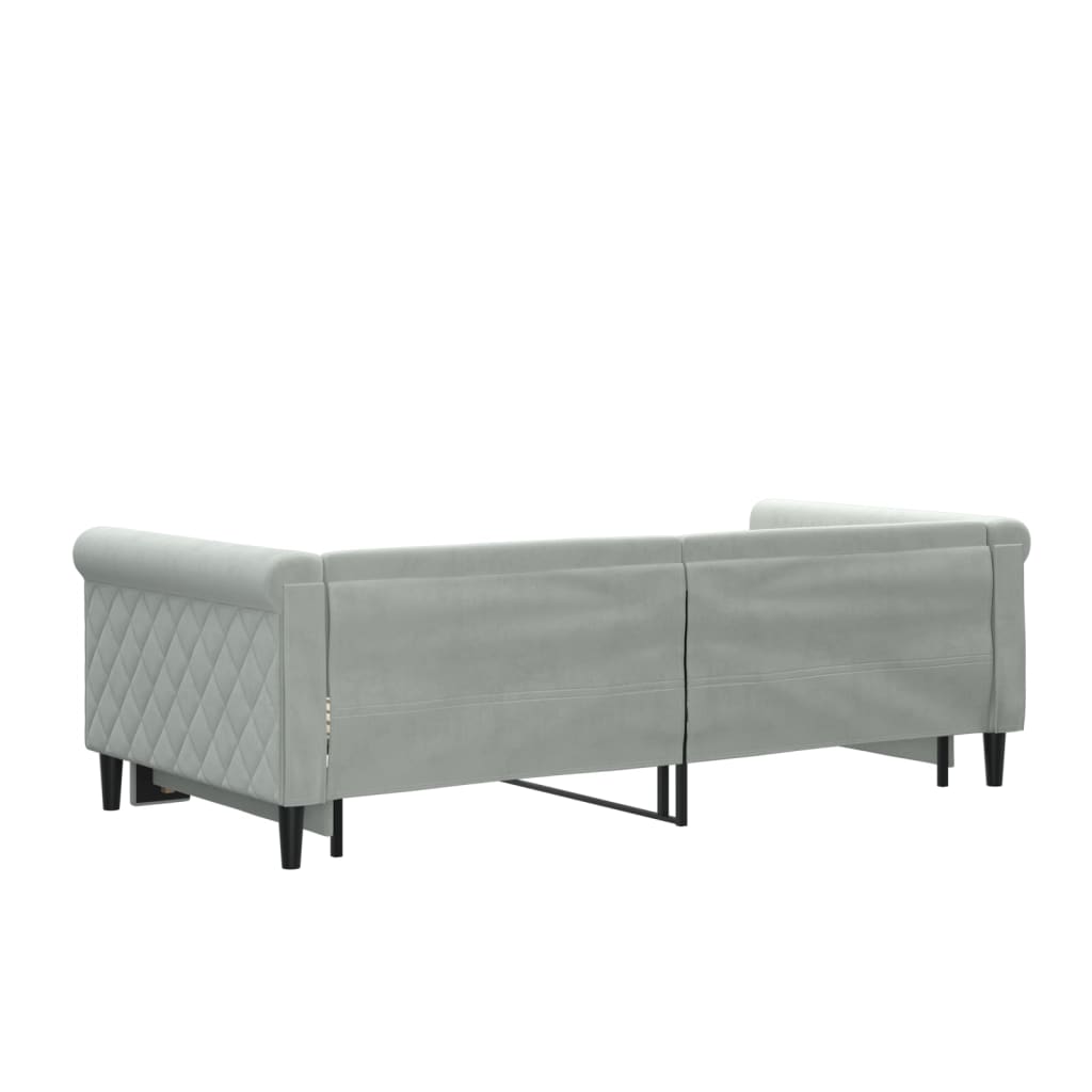 Divano Letto con Letto Estraibile Grigio Chiaro 90x190 Velluto - homemem39