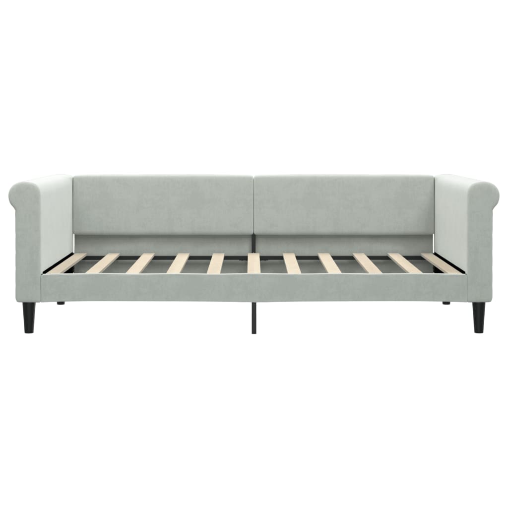 Divano Letto con Letto Estraibile Grigio Chiaro 90x190 Velluto
