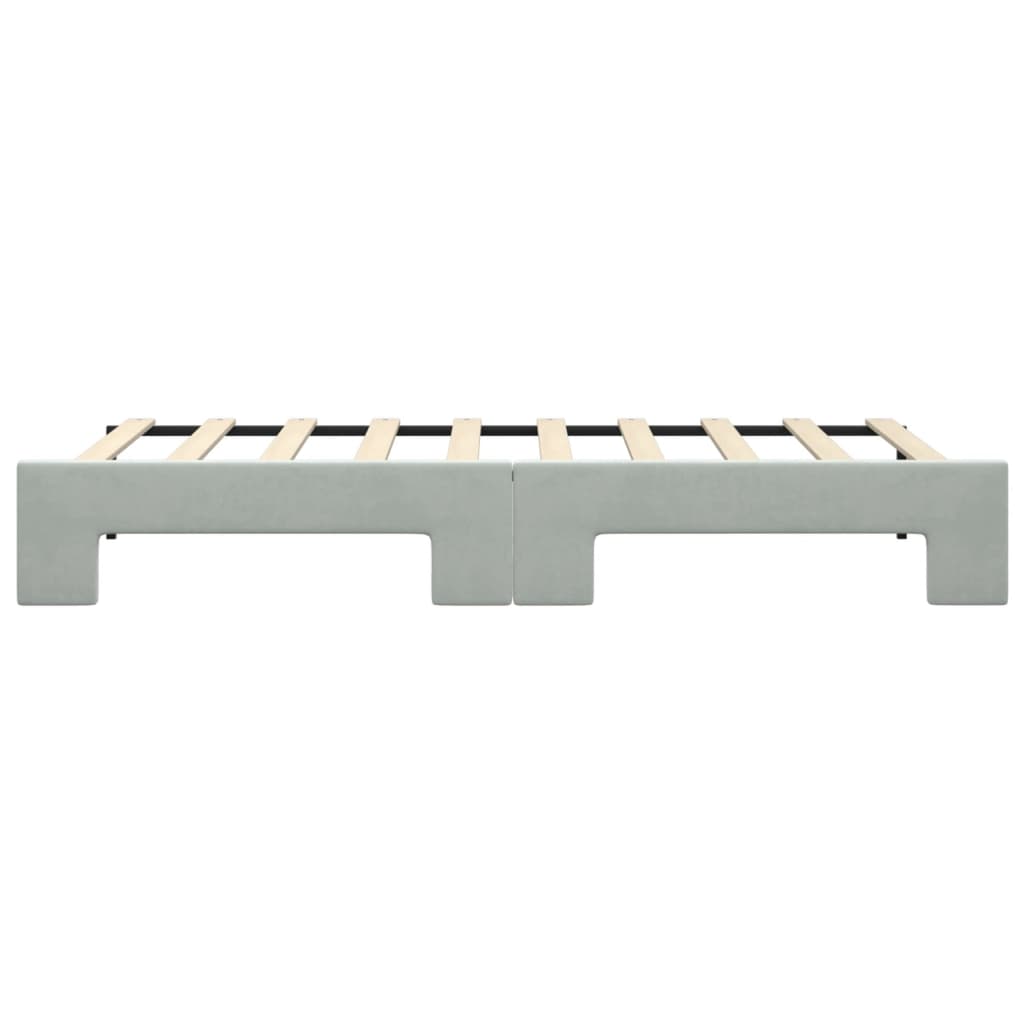 Divano Letto con Letto Estraibile Grigio Chiaro 90x190 Velluto