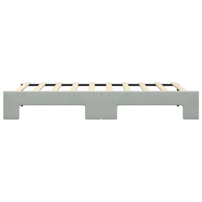 Divano Letto con Letto Estraibile Grigio Chiaro 90x190 Velluto