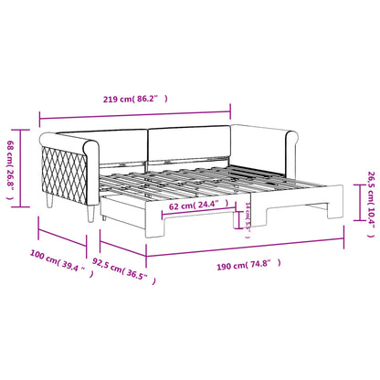 Divano Letto con Letto Estraibile Grigio Chiaro 90x190 Velluto