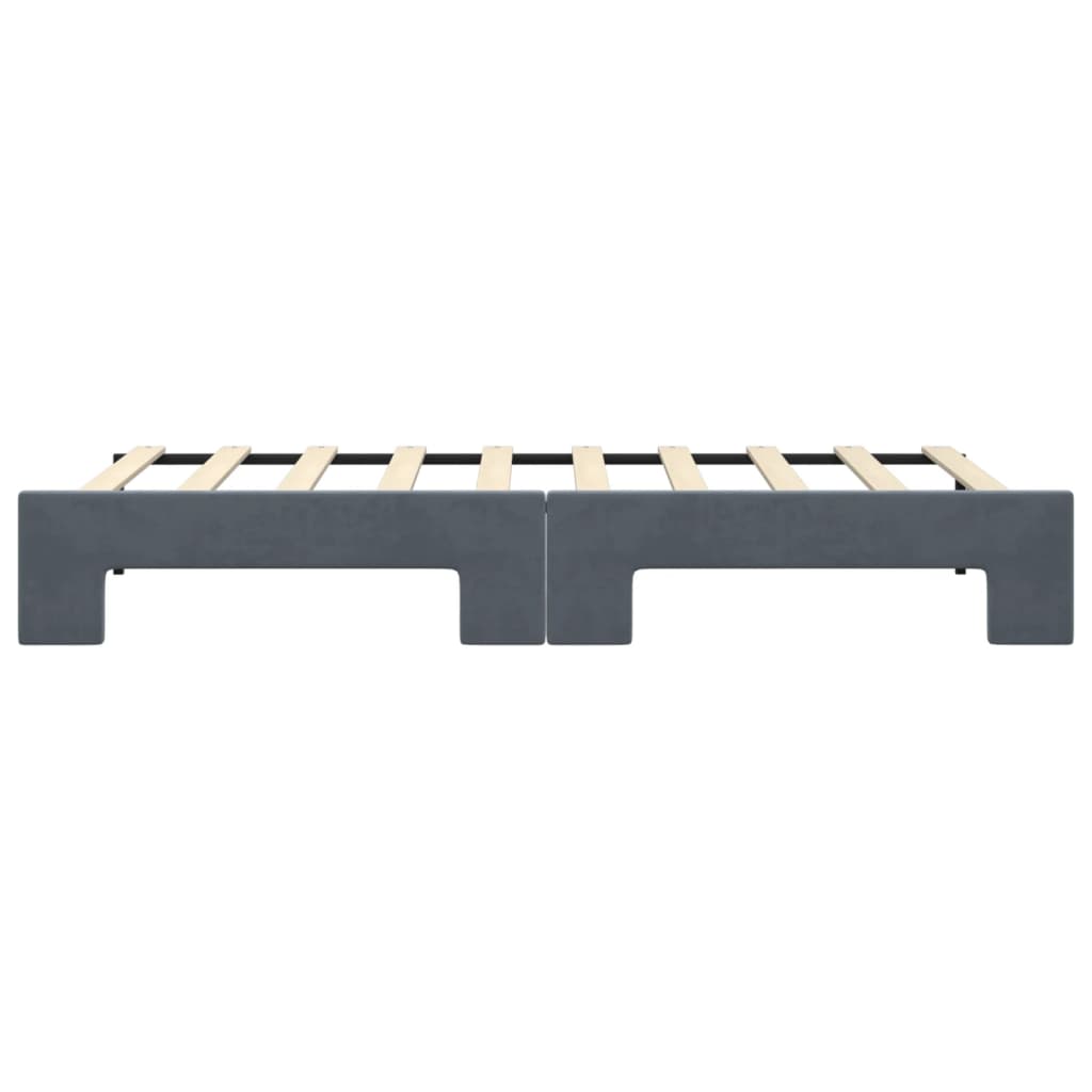 Divano Letto con Letto Estraibile Grigio Scuro 90x190cm Velluto