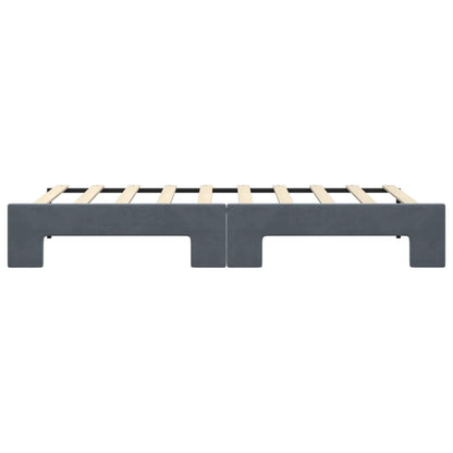 Divano Letto con Letto Estraibile Grigio Scuro 90x190cm Velluto
