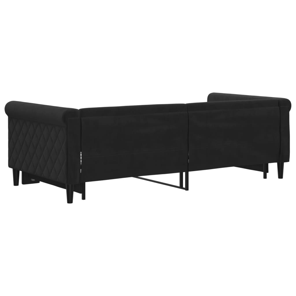Divano Letto con Letto Estraibile Nero 90x190 cm in Velluto | homemem39
