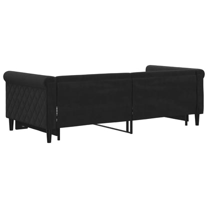 Divano Letto con Letto Estraibile Nero 90x190 cm in Velluto | homemem39