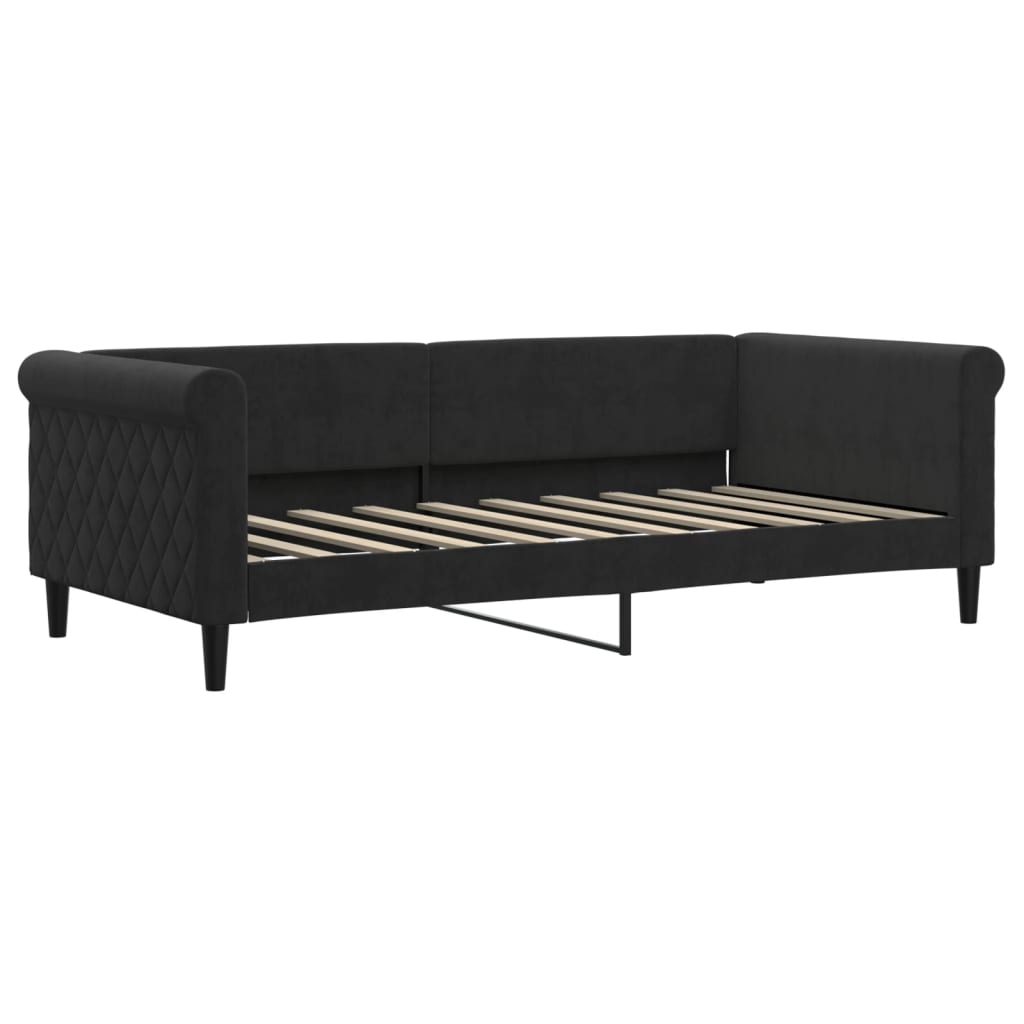 Divano Letto con Letto Estraibile Nero 90x190 cm in Velluto | homemem39
