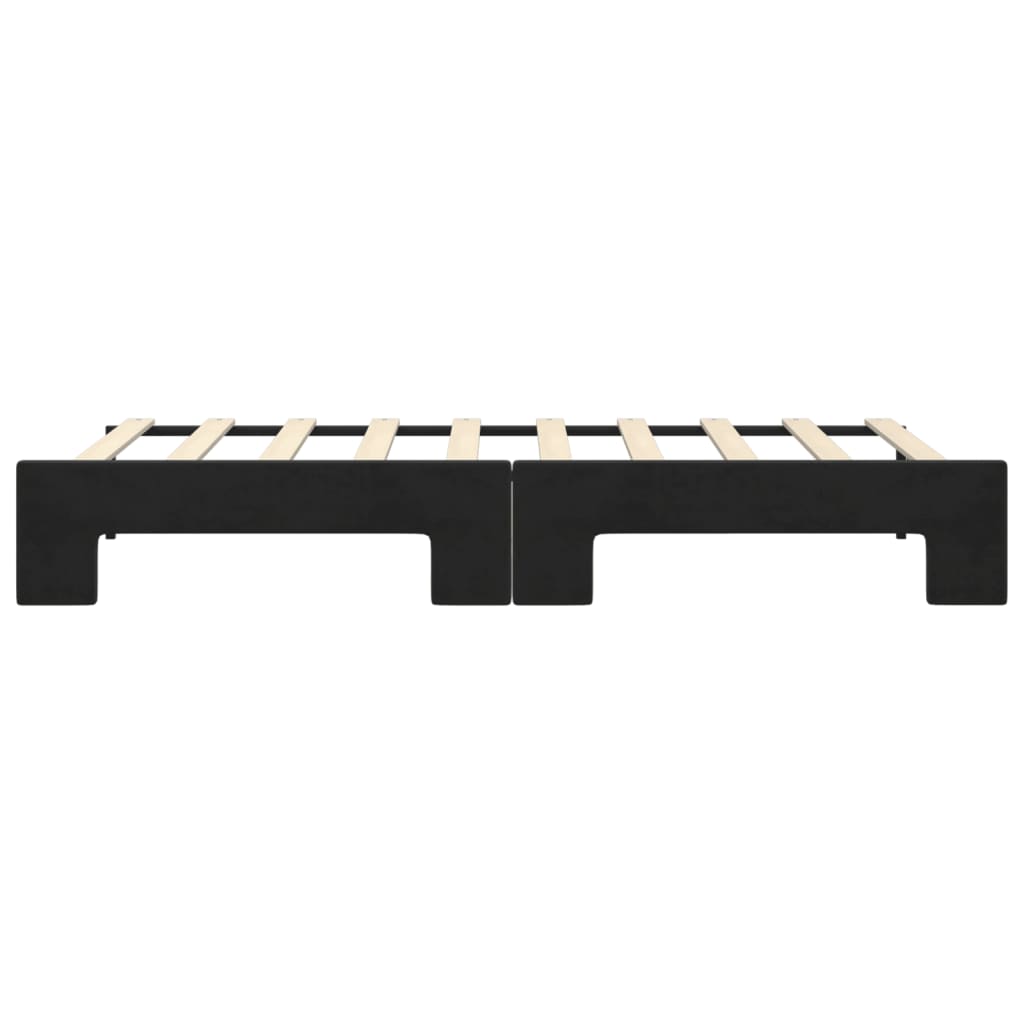 Divano Letto con Letto Estraibile Nero 90x190 cm in Velluto