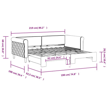 Divano Letto con Letto Estraibile Nero 90x190 cm in Velluto | homemem39