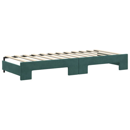 Divano Letto Estraibile Materassi Verde Scuro 80x200 Velluto - homemem39