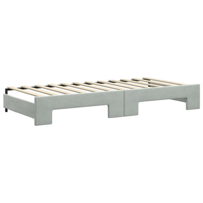 Divano Letto Estraibile Materassi Grigio Chiaro 90x200 Velluto
