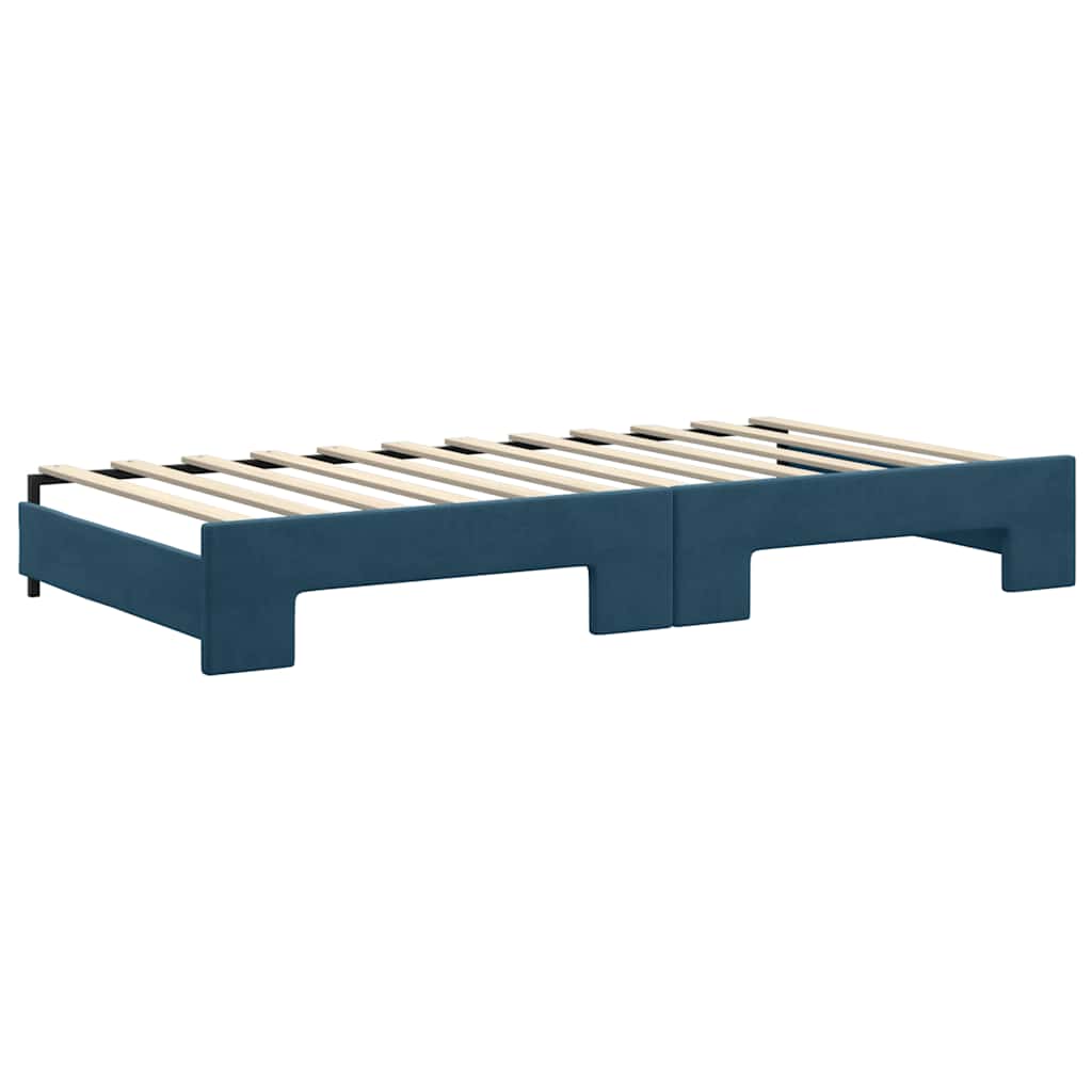 Divano Letto Estraibile con Materassi Blu 100x200 cm Velluto | homemem39