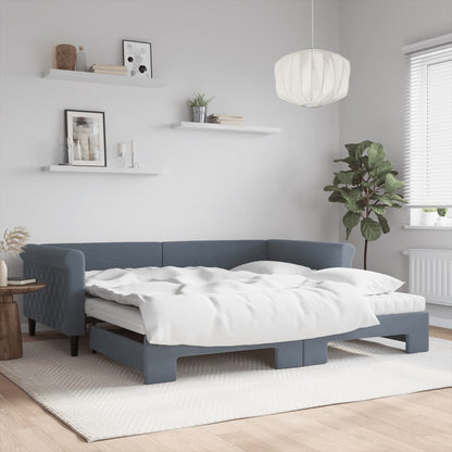 Divano Letto Estraibile Materassi Grigio Scuro 100x200 Velluto | homemem39