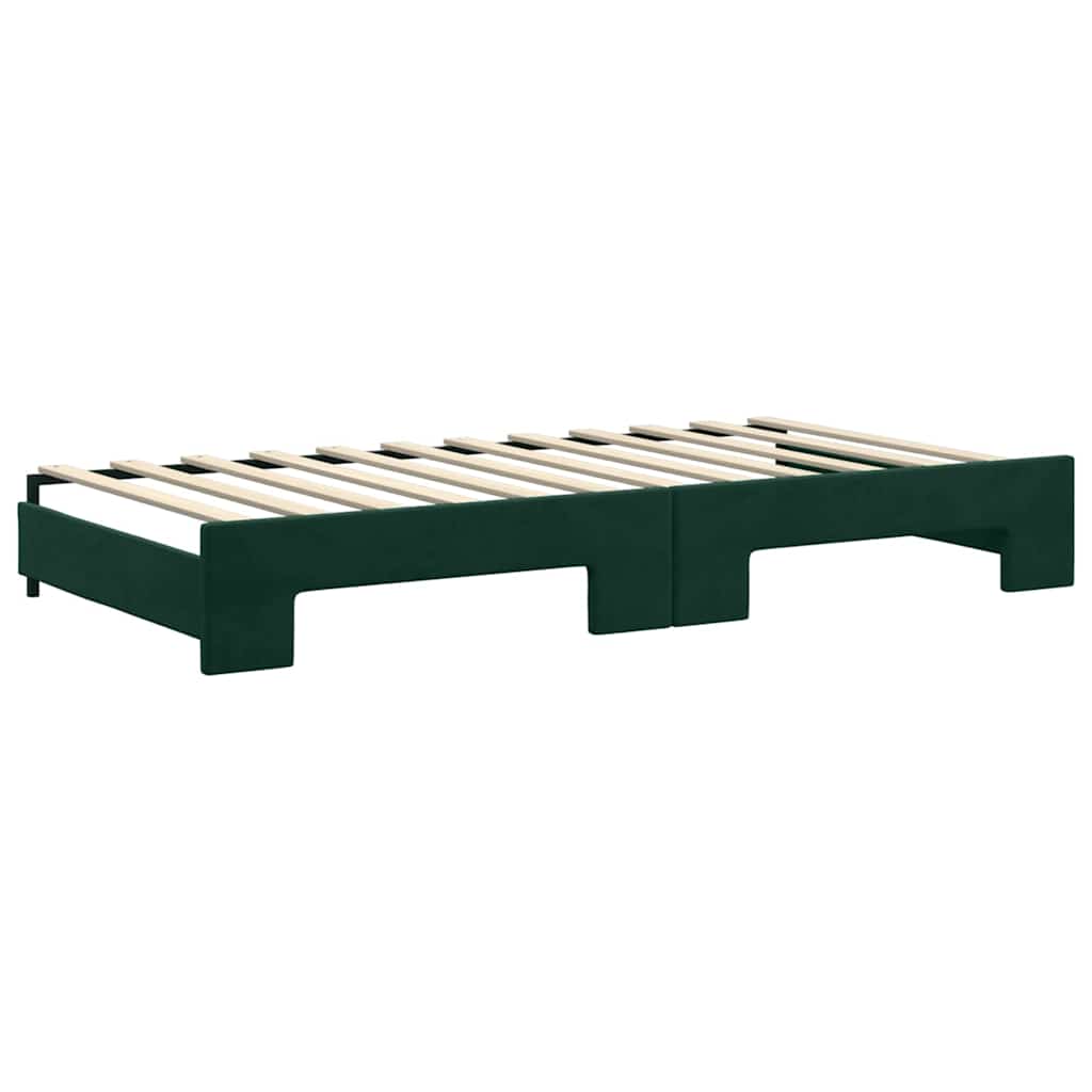 Divano Letto Estraibile Materassi Verde Scuro 100x200 Velluto | homemem39