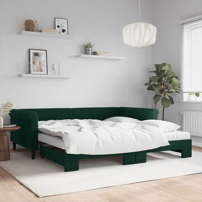 Divano Letto Estraibile Materassi Verde Scuro 100x200 Velluto | homemem39