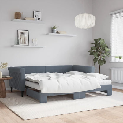 Divano Letto Estraibile Materassi Grigio Scuro 90x190cm Velluto | homemem39