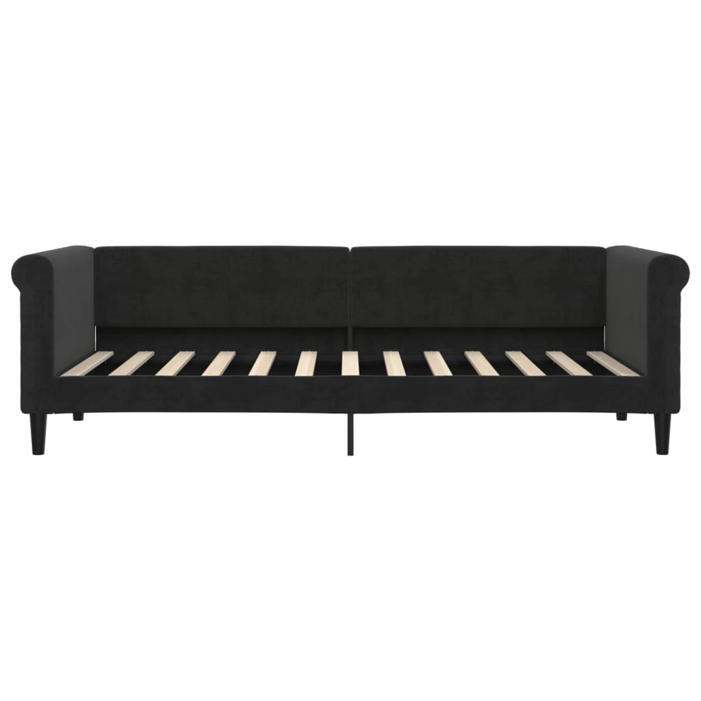Divano Letto Estraibile con Cassetti Nero 80x200 cm in Velluto | homemem39