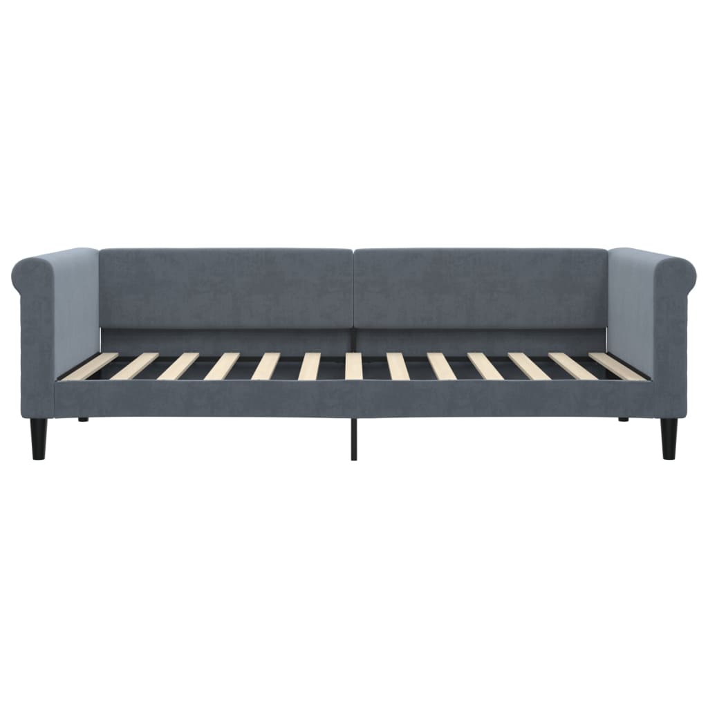 Divano Letto Estraibile Cassetti Grigio Scuro 90x200cm Velluto | homemem39