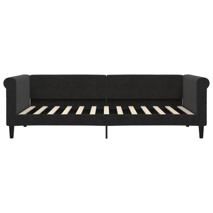 Divano Letto Estraibile con Cassetti Nero 90x200 cm in Velluto | homemem39