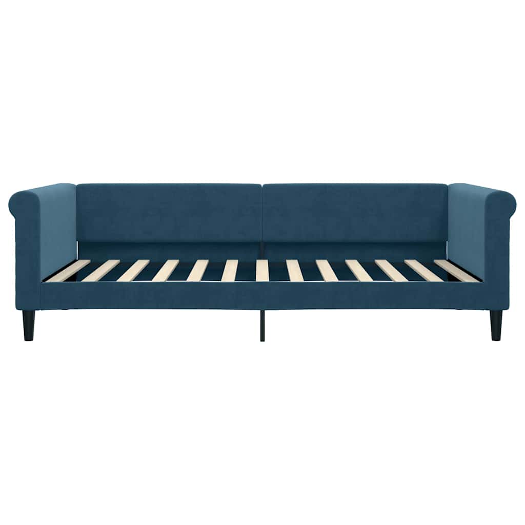 Divano Letto Estraibile con Cassetti Blu 100x200 cm in Velluto | homemem39