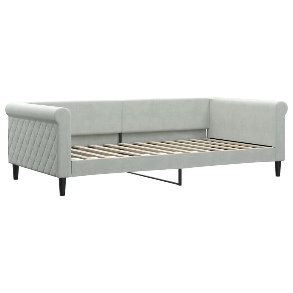 Divano Letto Estraibile Cassetti Grigio Chiaro 100x200 Velluto - homemem39