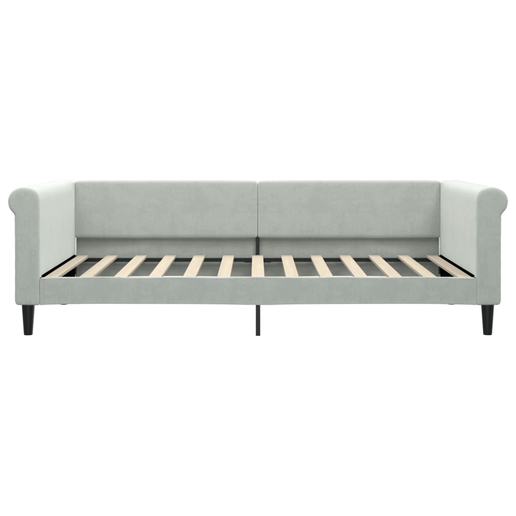 Divano Letto Estraibile Cassetti Grigio Chiaro 100x200 Velluto - homemem39