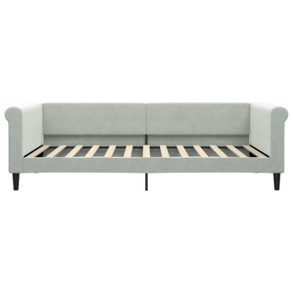 Divano Letto Estraibile Cassetti Grigio Chiaro 100x200 Velluto - homemem39