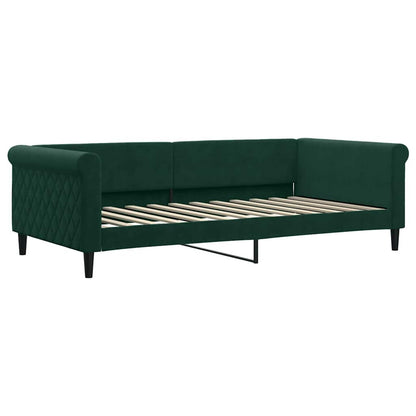 Divano Letto Estraibile Cassetti Verde Scuro 100x200cm Velluto | homemem39
