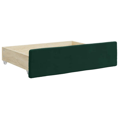 Divano Letto Estraibile Cassetti Verde Scuro 100x200cm Velluto | homemem39