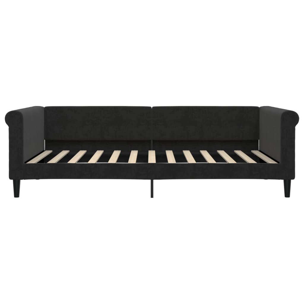 Divano Letto Estraibile con Cassetti Nero 100x200 cm in Velluto | homemem39
