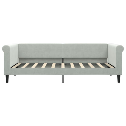 Divano Letto Estraibile Cassetti Grigio Chiaro 90x190cm Velluto