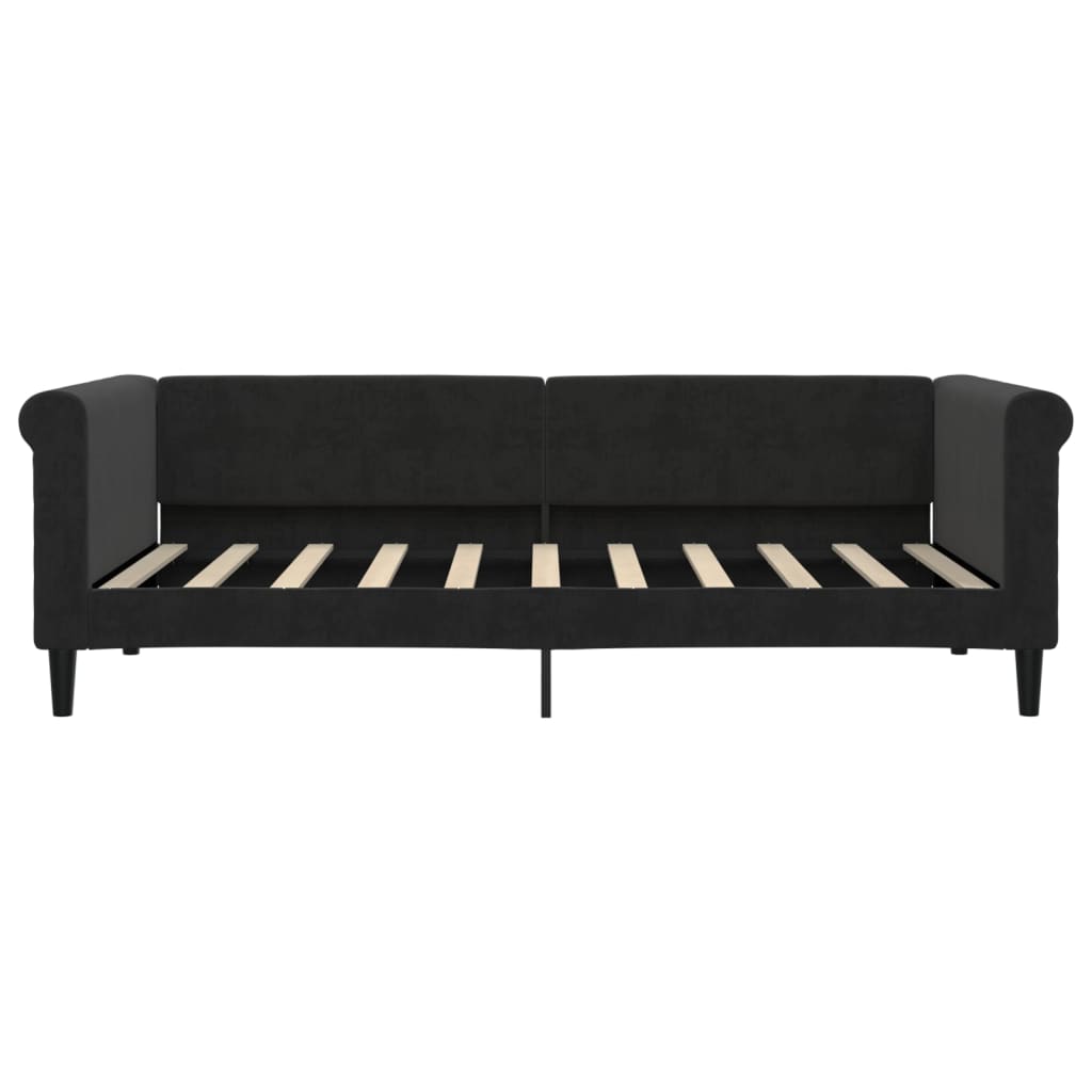 Divano Letto Estraibile con Cassetti Nero 90x190 cm in Velluto | homemem39