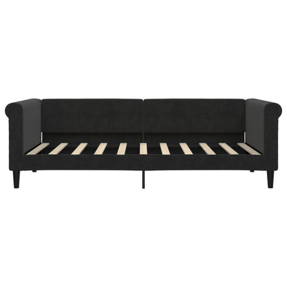 Divano Letto Estraibile con Cassetti Nero 90x190 cm in Velluto | homemem39