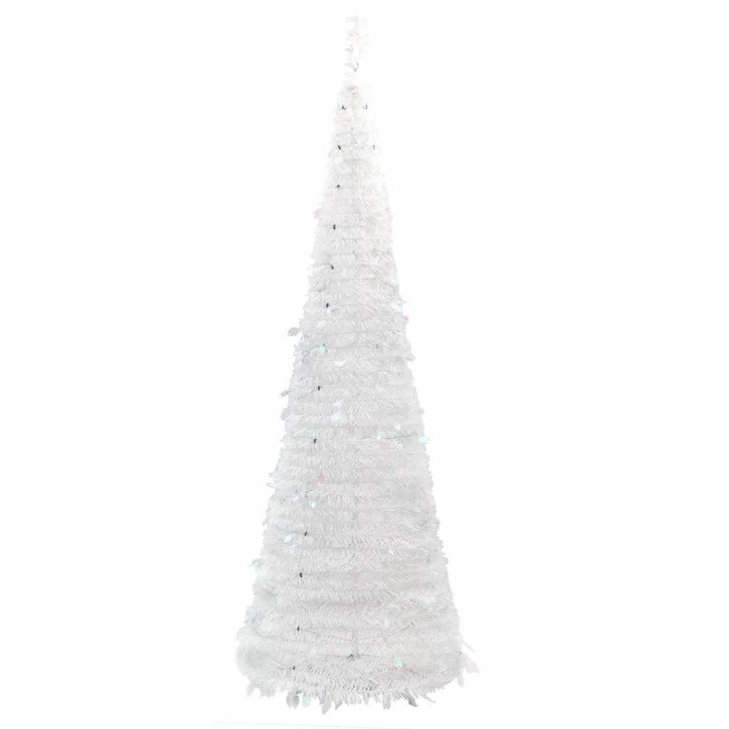 Albero di Natale Artificiale Pop-up con 200 LED Bianco 210 cm