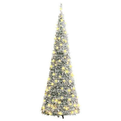 Albero di Natale Artificiale Pop-up Neve Fioccata 200 LED 210cm