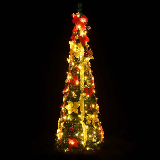 Albero di Natale Artificiale Pop-up con 50 LED Verde 120 cm