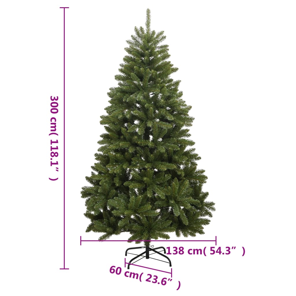 Albero di Natale Artificiale Incernierato con Base Verde 300 cm | homemem39