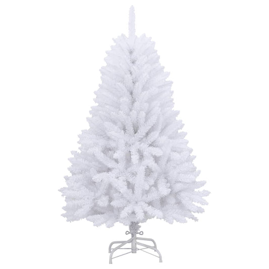Albero di Natale Artificiale Incernierato con Base Bianco 150cm - homemem39