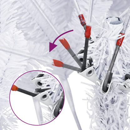 Albero di Natale Artificiale Incernierato con Base Bianco 150cm | homemem39
