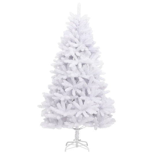 Albero di Natale Artificiale Incernierato con Base Bianco 210cm | homemem39