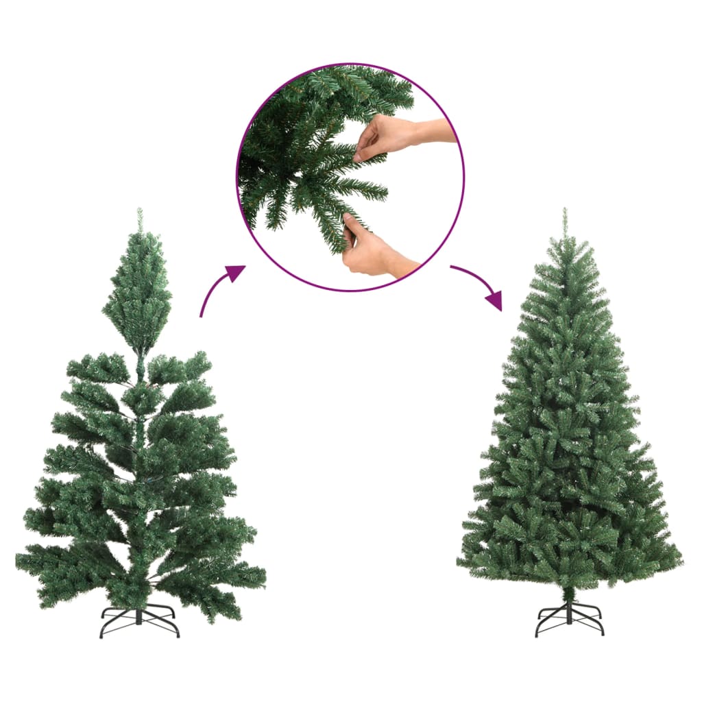 Albero di Natale Artificiale Incernierato con Base Bianco 210cm | homemem39
