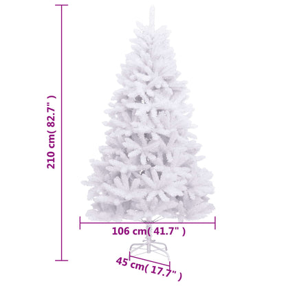 Albero di Natale Artificiale Incernierato con Base Bianco 210cm | homemem39