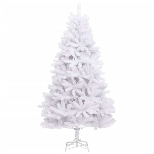 Albero di Natale Artificiale Incernierato con Base Bianco 240cm