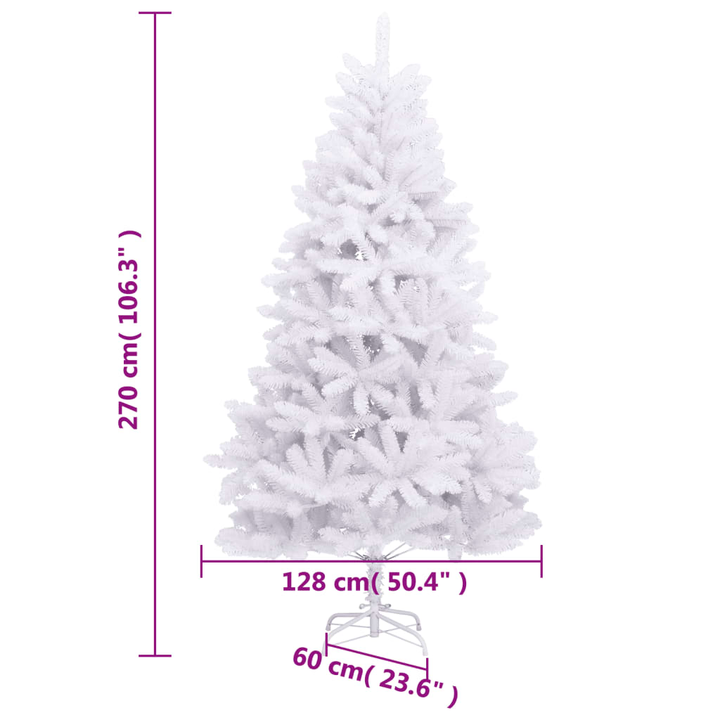 Albero di Natale Artificiale Incernierato con Base Bianco 270cm | homemem39