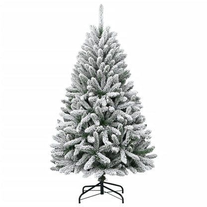 Albero Natale Artificiale Incernierato con Neve Fioccata 120 cm