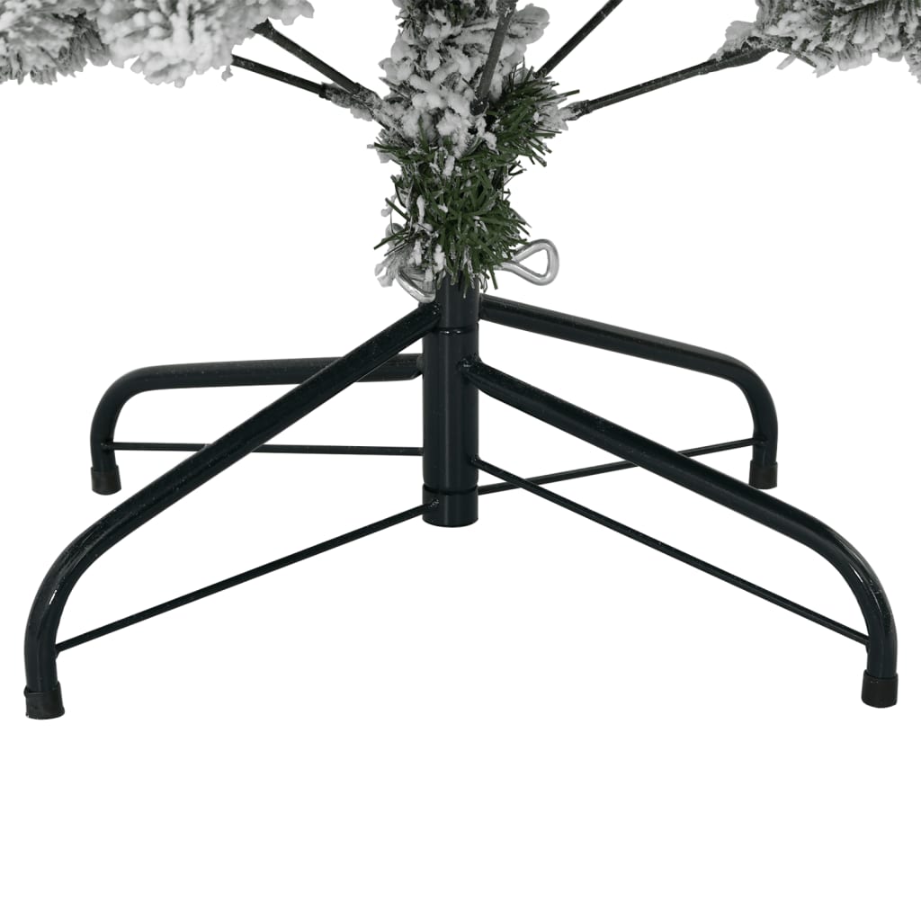 Albero Natale Artificiale Incernierato con Neve Fioccata 120 cm