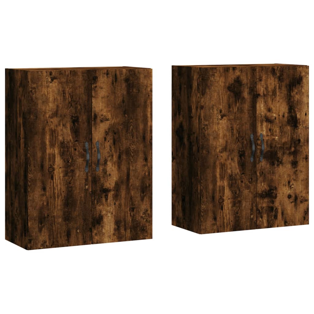 Armadietti a Parete 2 pz Rovere Fumo in Legno Multistrato - homemem39